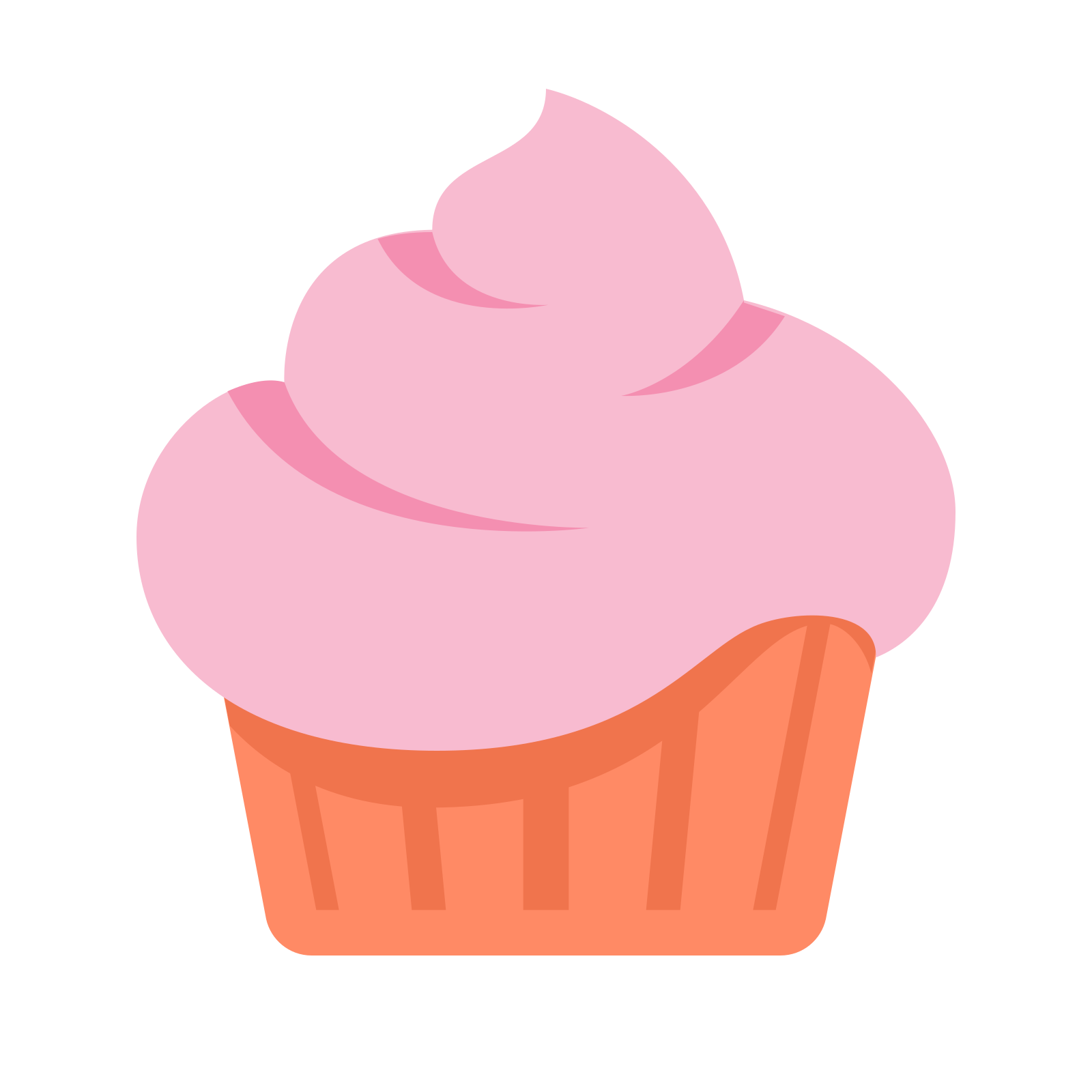 its a cupcake with a large portion of frosting which is swirled
