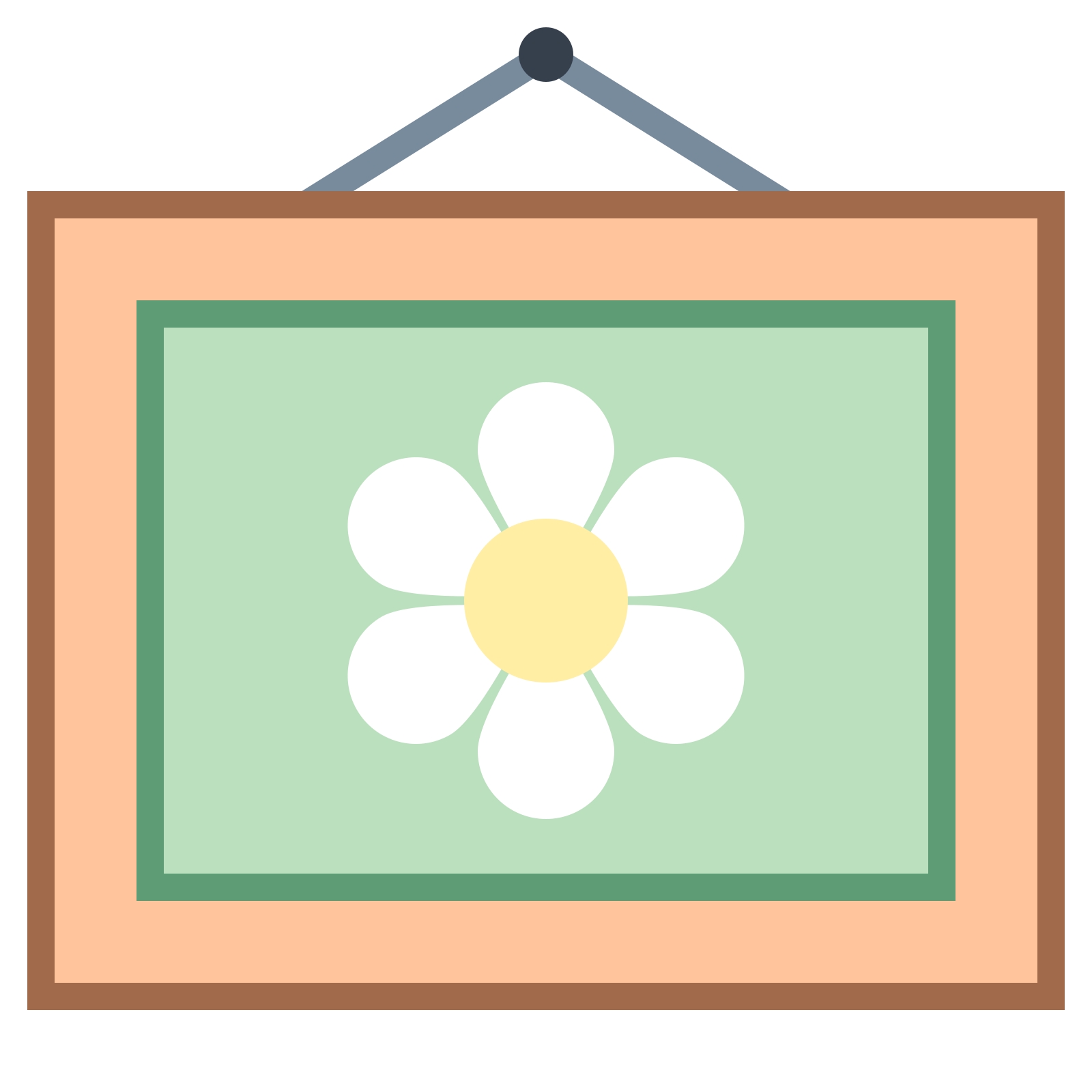 with a frame of wavy lines around it with a small triangle on