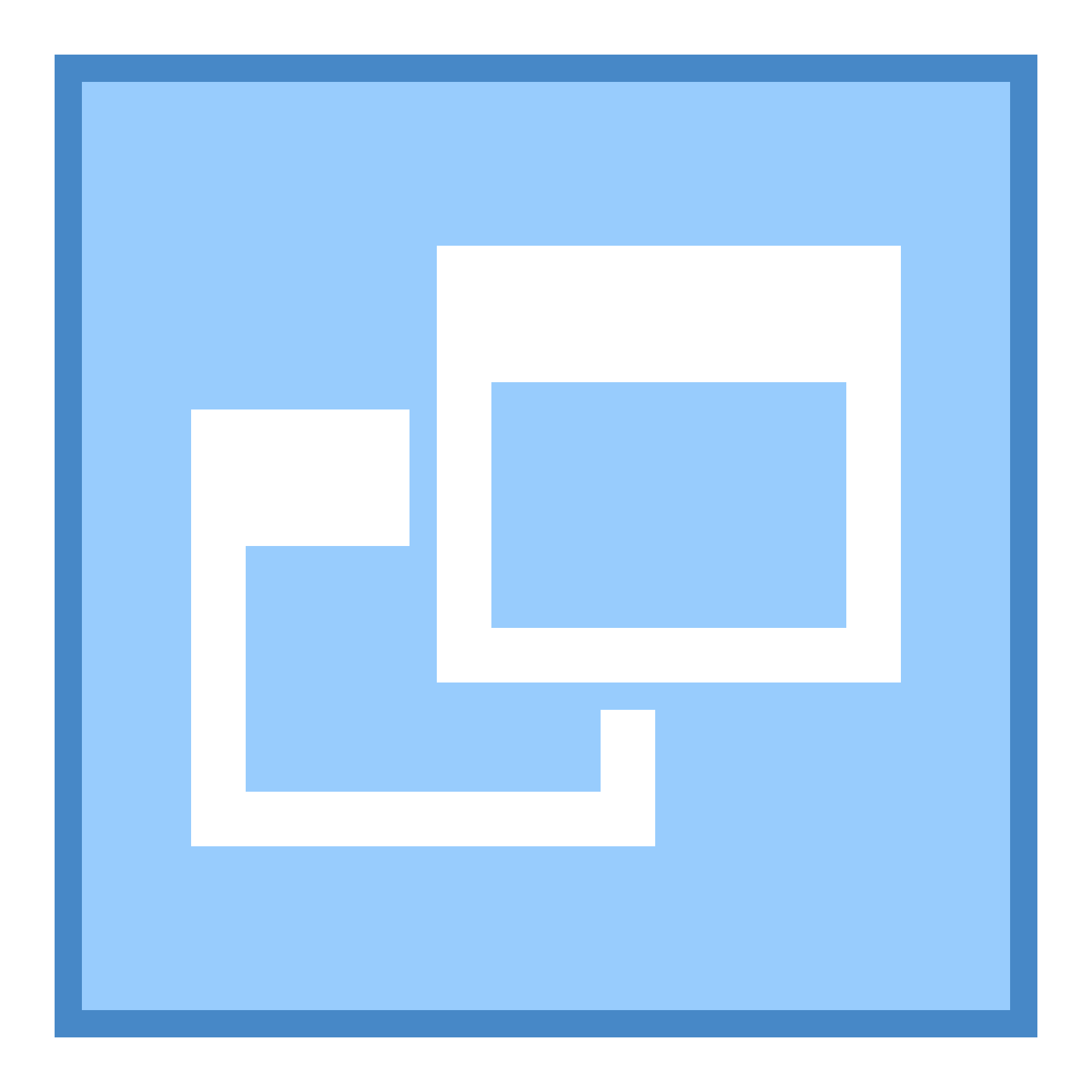 there is a square with two other squares overlapping each other