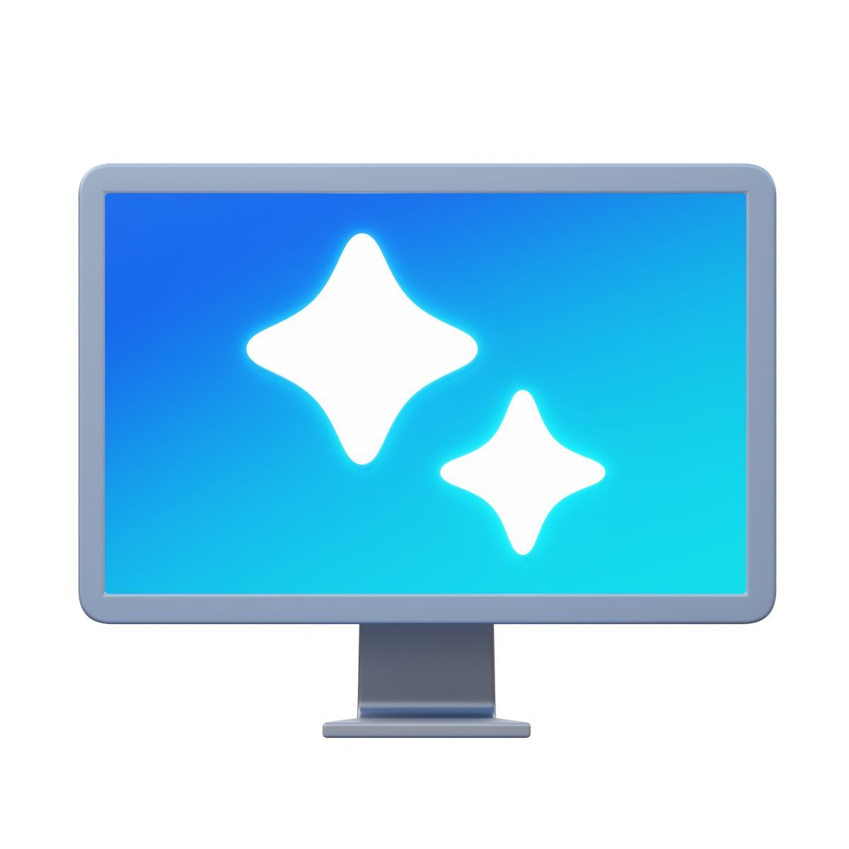 3d fluency style 3d ai powered computer icon