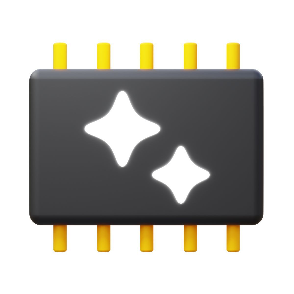 3d fluency style 3d black ai chip icon
