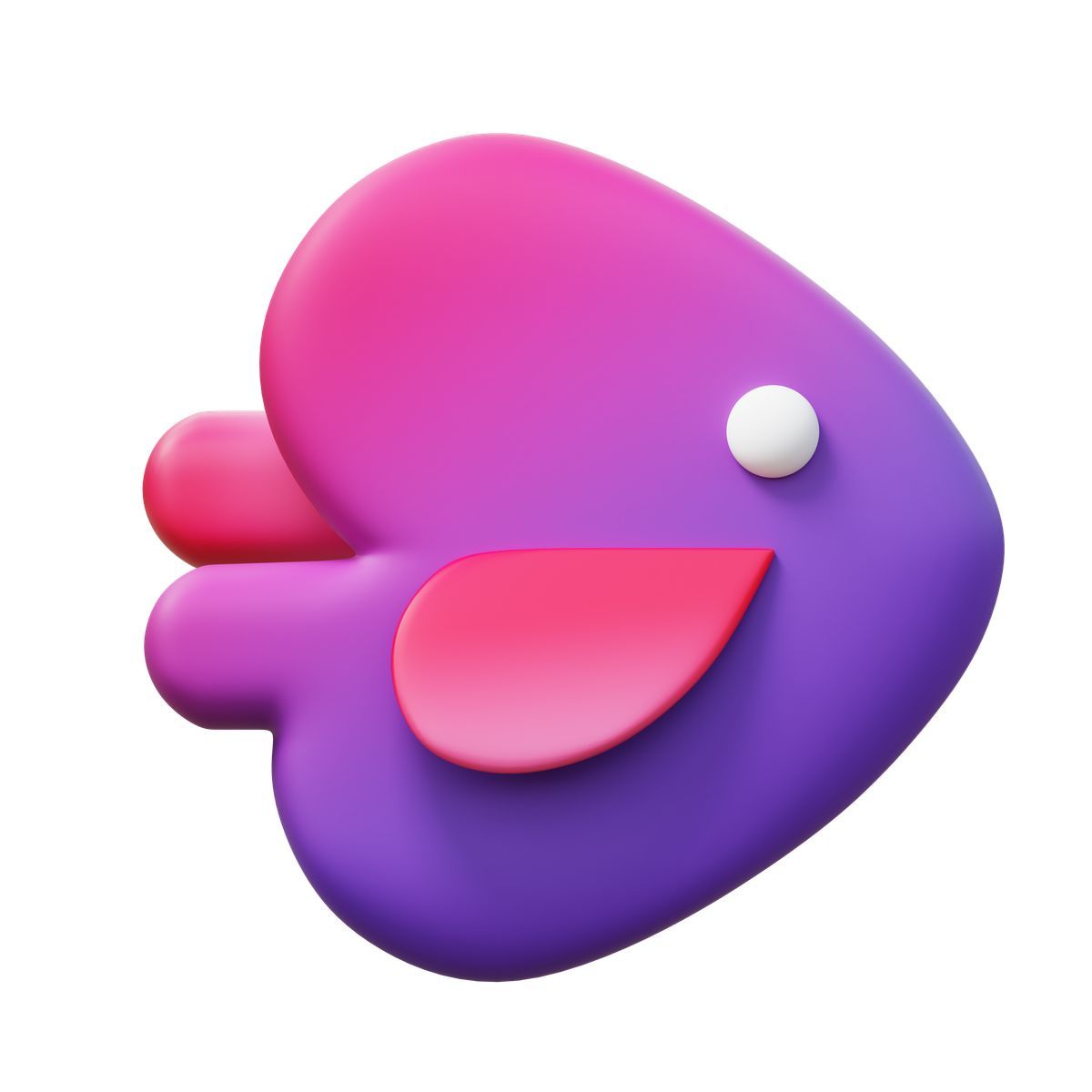 3d fluency style 3d purple invideo ai logo icon