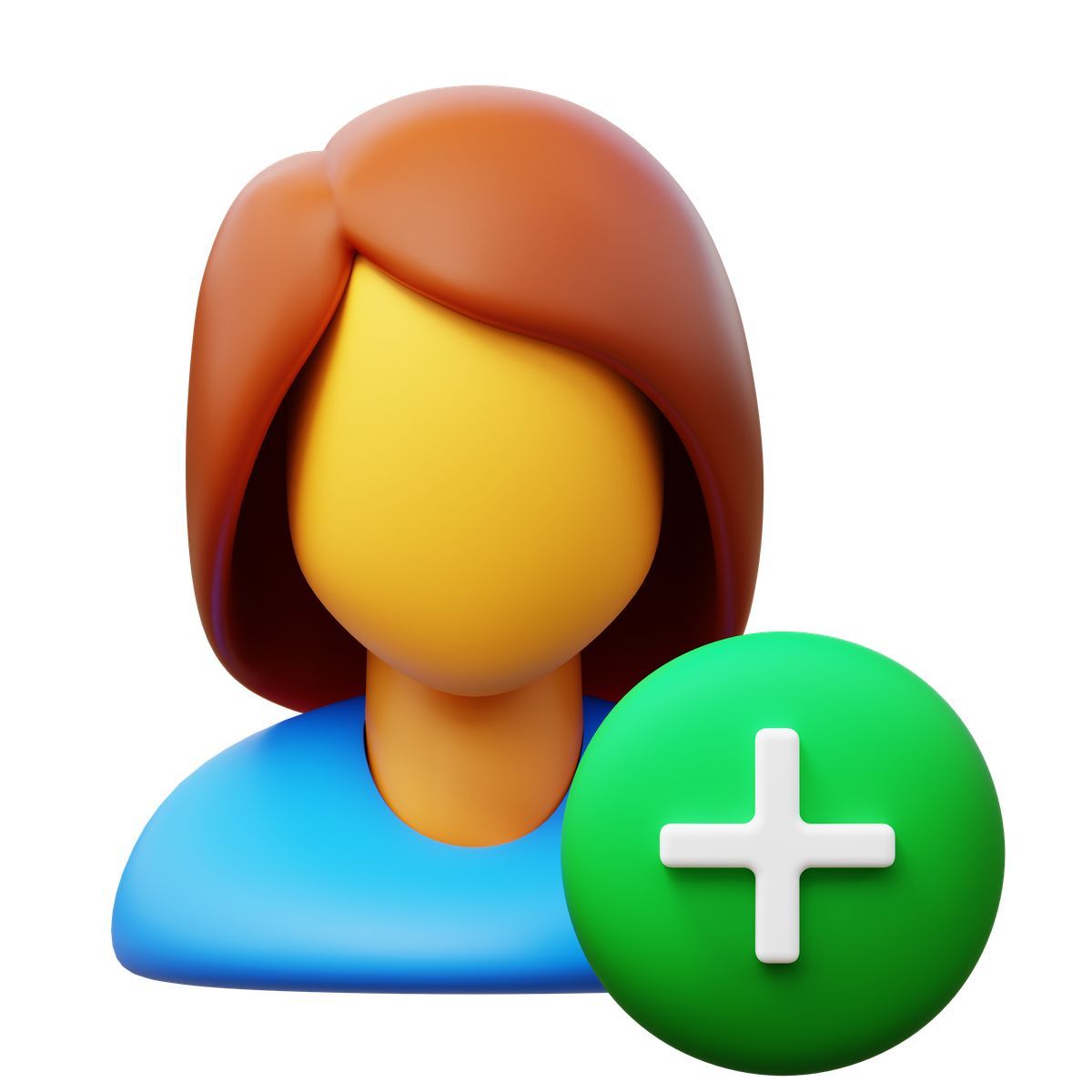 3d fluency style 添加用户女生 icon