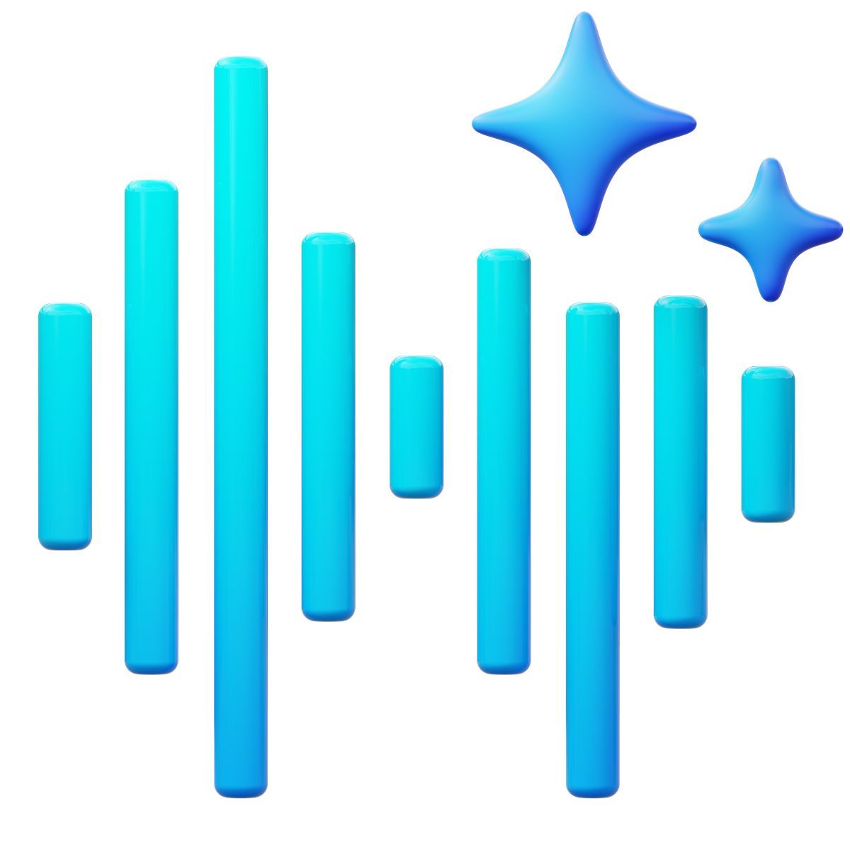 3d fluency style ai sound wave icon