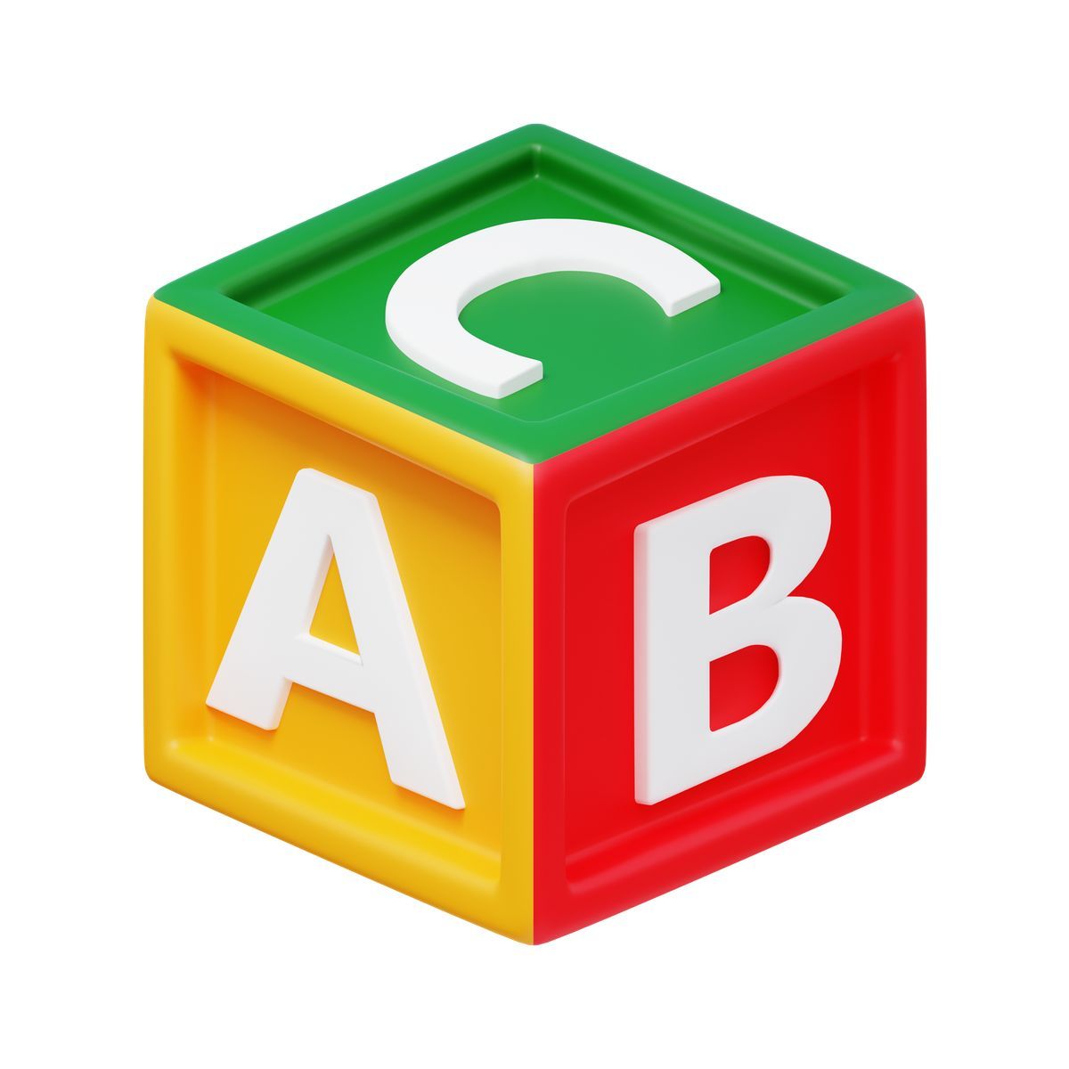 3d fluency style abc block icon