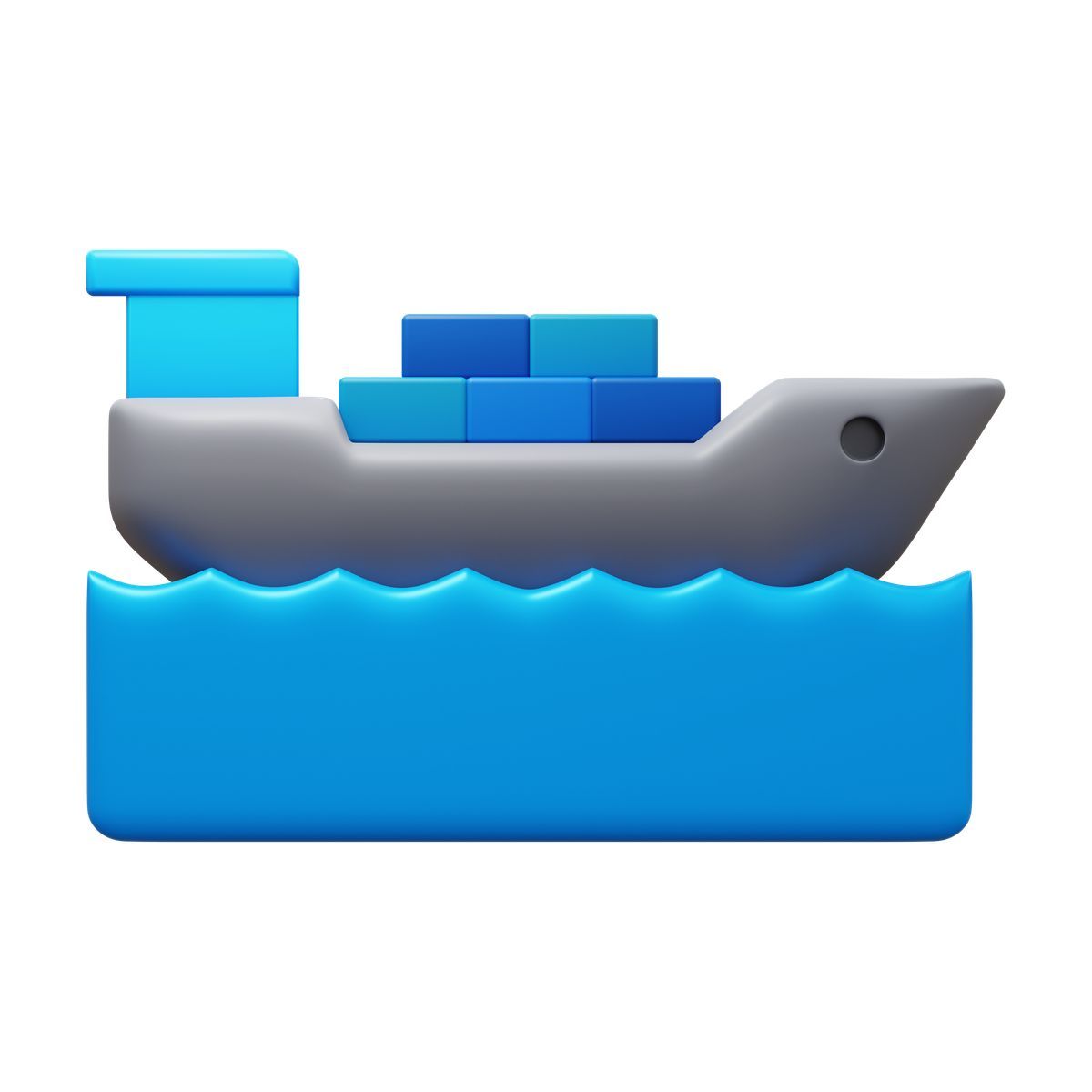 3d fluency style frachtschiff icon