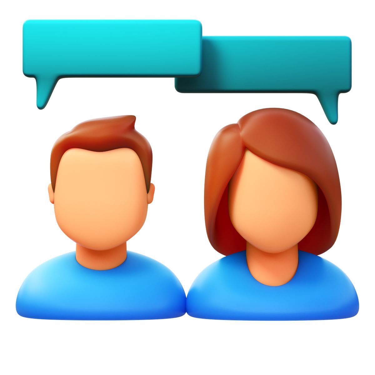 3d fluency style zusammenarbeit weiblich männlich icon