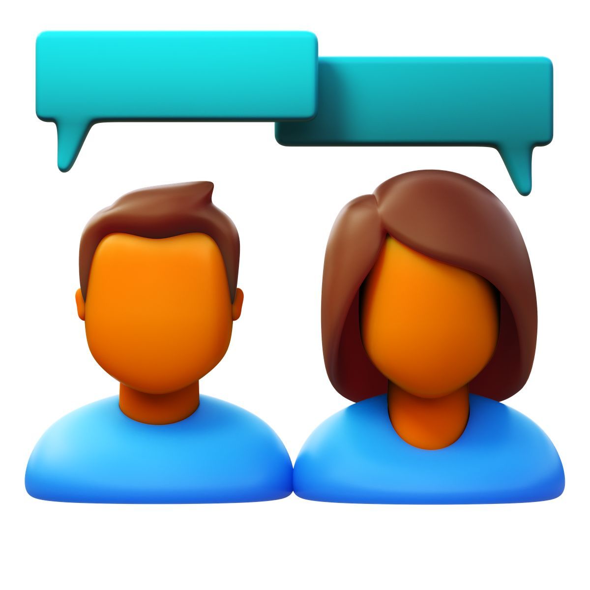 3d fluency style zusammenarbeit weiblich männlich icon