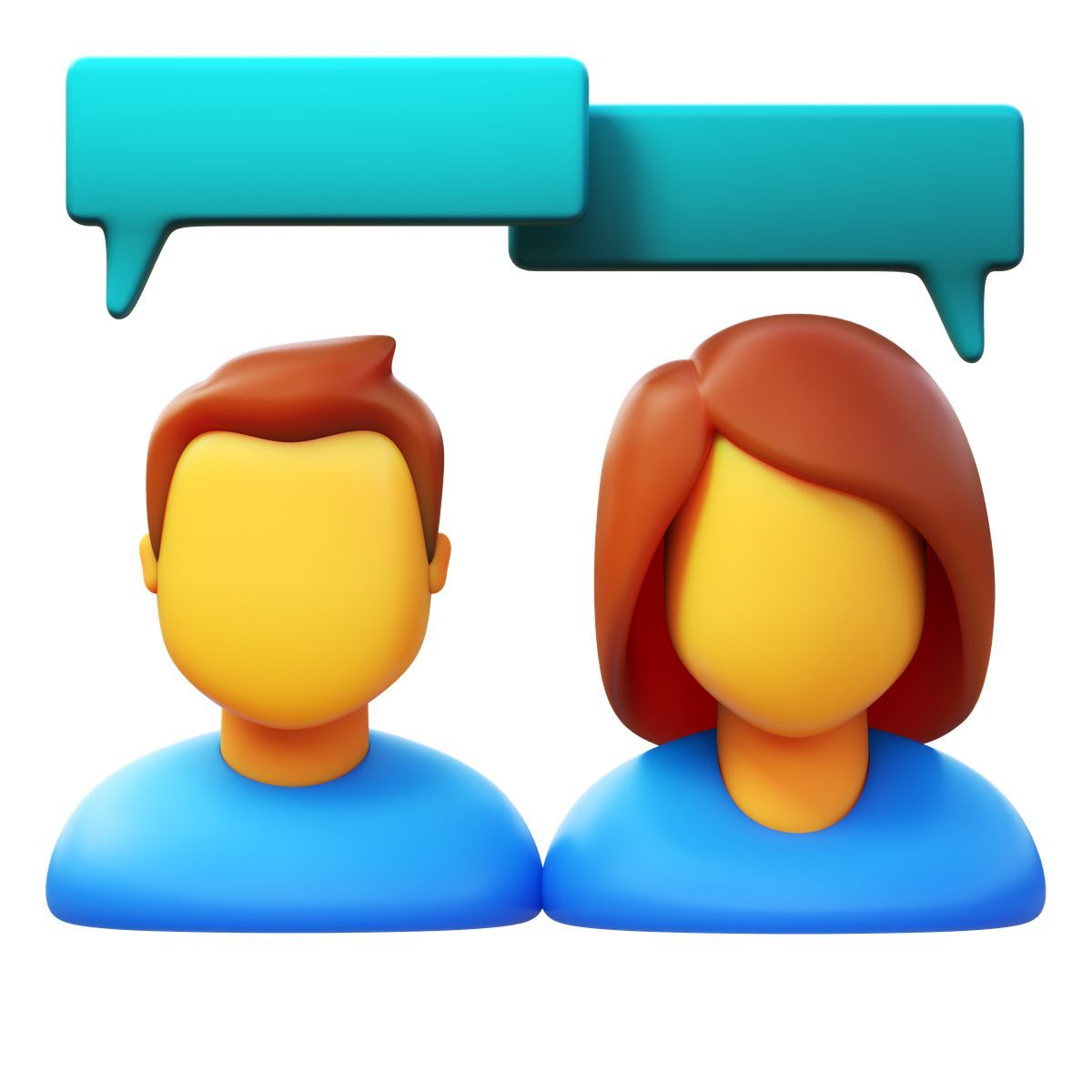 3d fluency style zusammenarbeit weiblich männlich icon