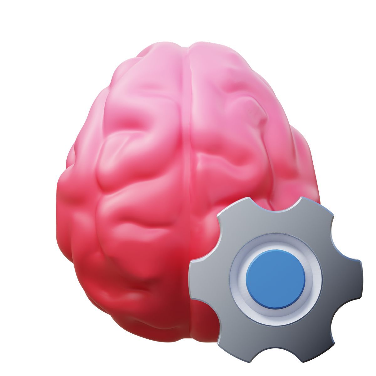 3d fluency style critical thinking brain icon