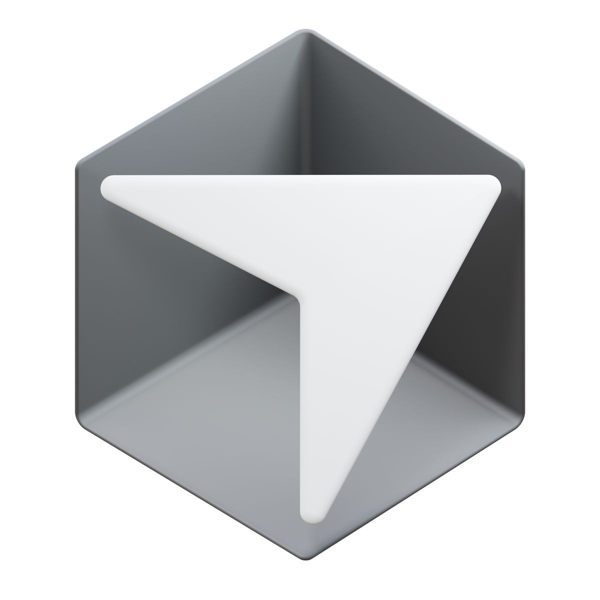 3d fluency style cursor ai logo icon