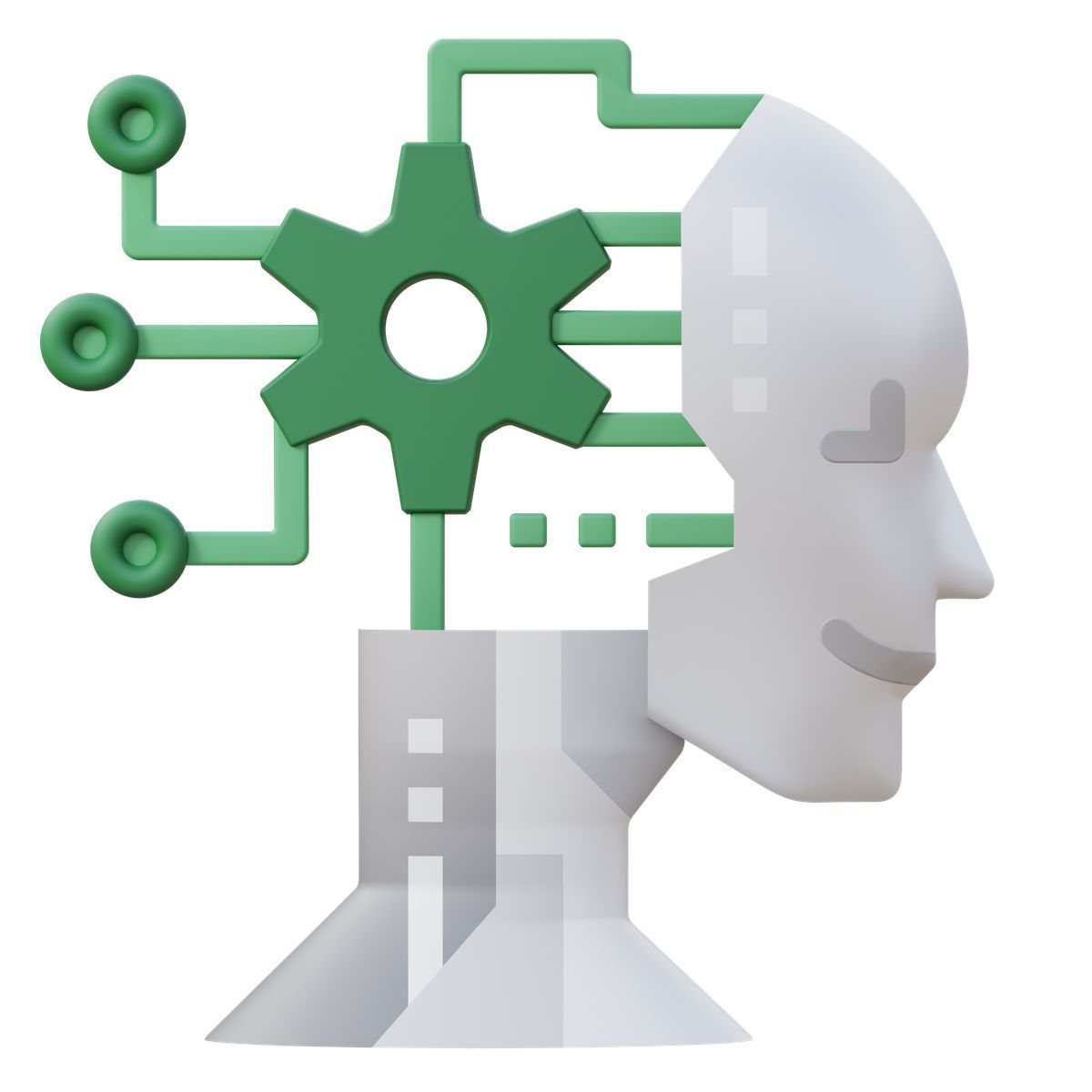 3d fluency style digital ai green icon
