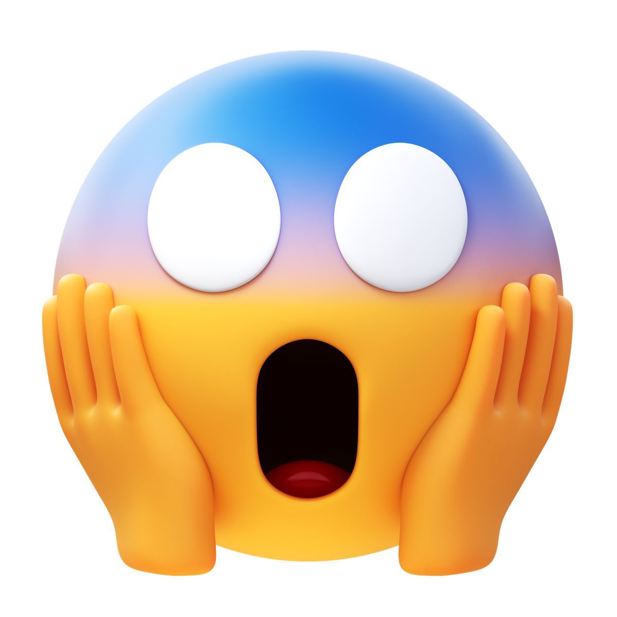 3d fluency style visage criant de peur icon