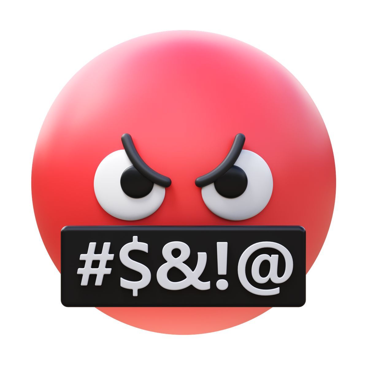 3d fluency style gesicht mit symbolen auf dem mund icon