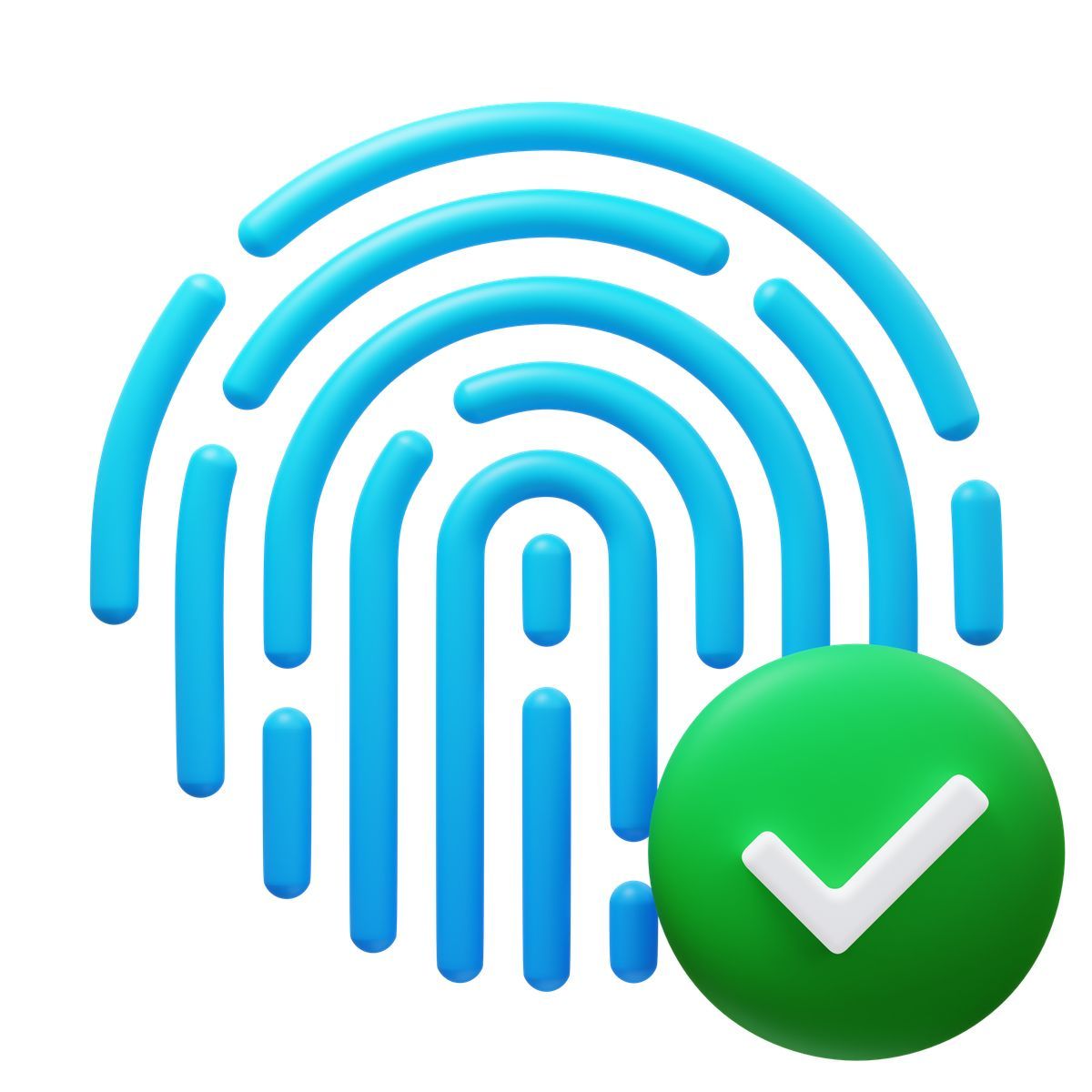 3d fluency style fingerprint accepted icon