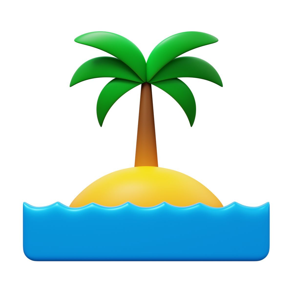 3d fluency style insel auf dem wasser icon