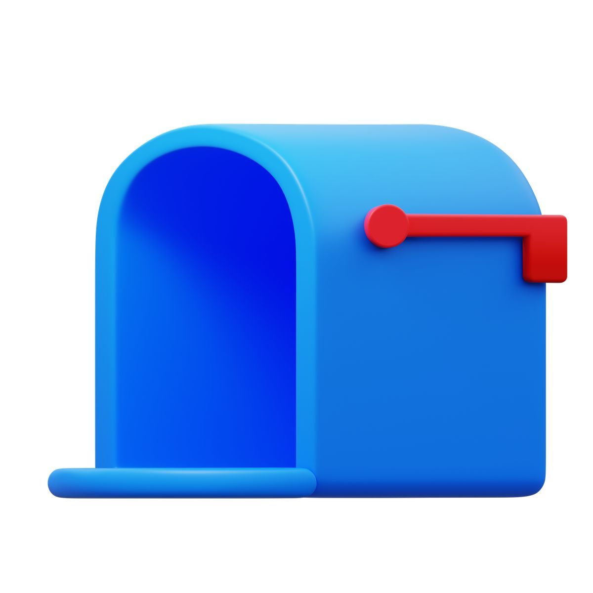 3d fluency style postfach geöffnet fahne unten icon