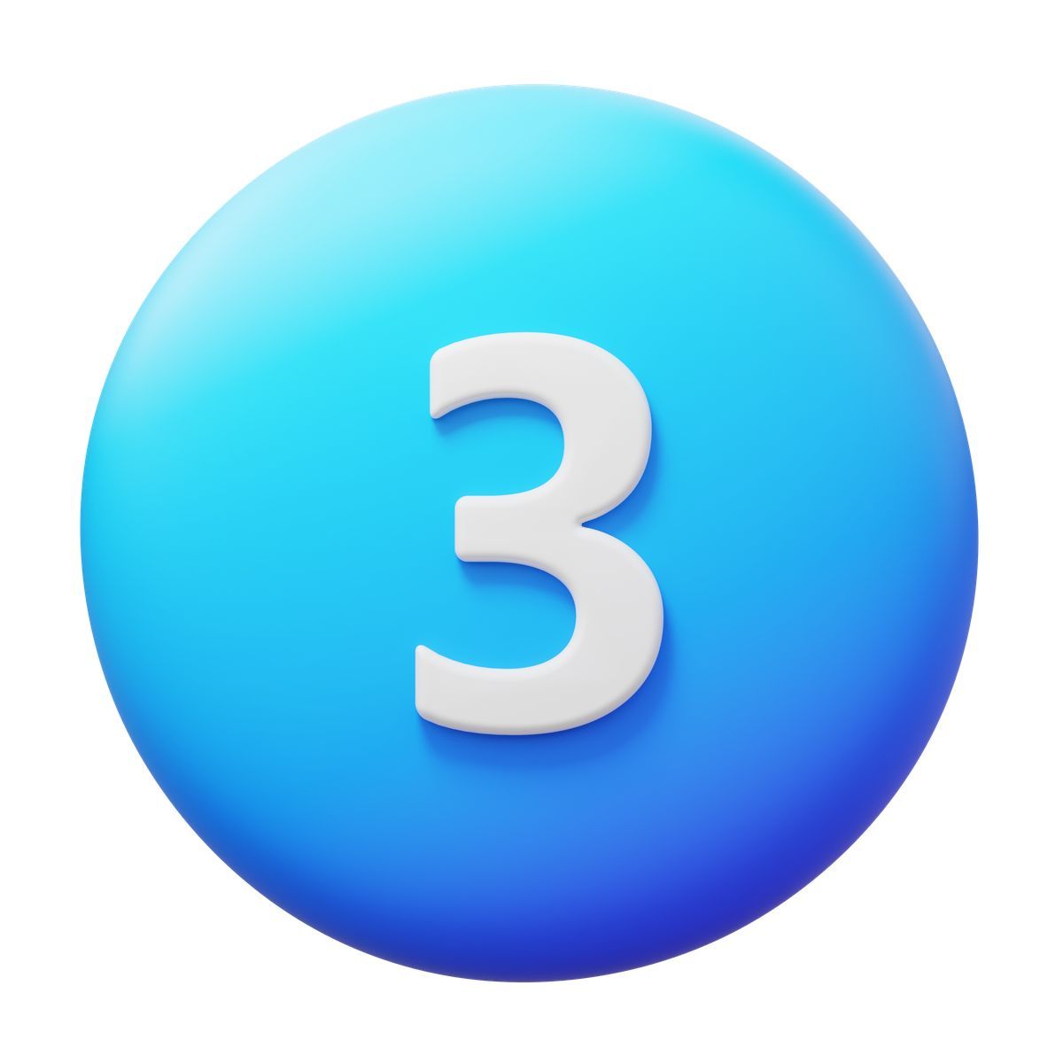 3d fluency スタイル number three in blue circle アイコン