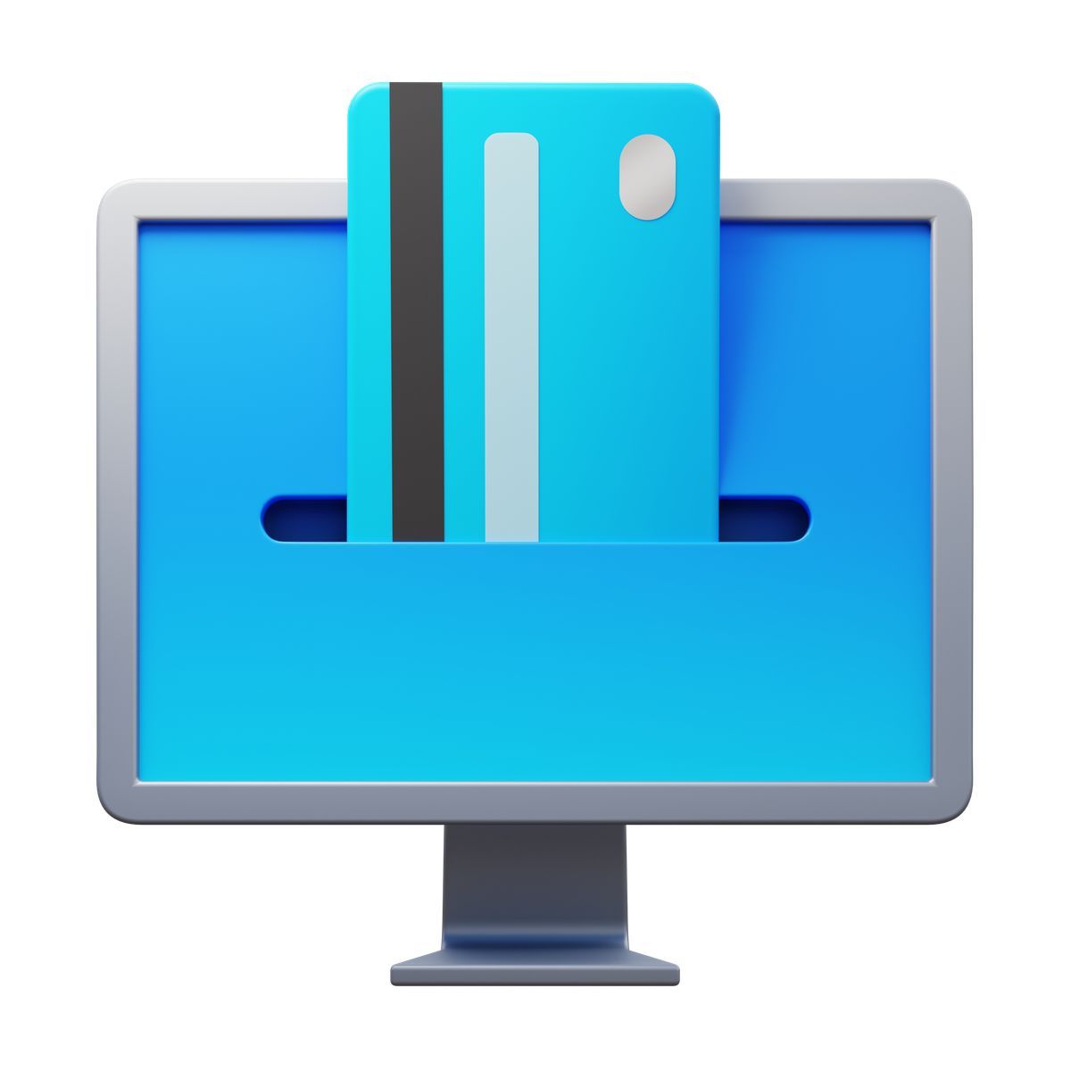 3d fluency style online payment with a credit card icon