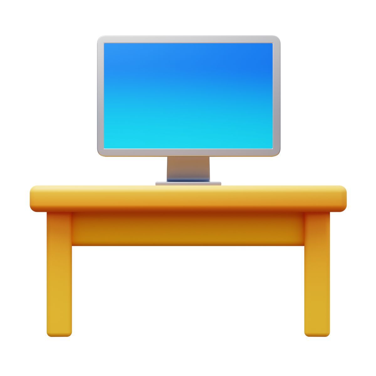 3d fluency style 책상에 pc icon