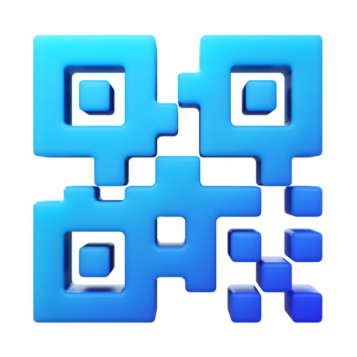 3d fluency style codice qr icon