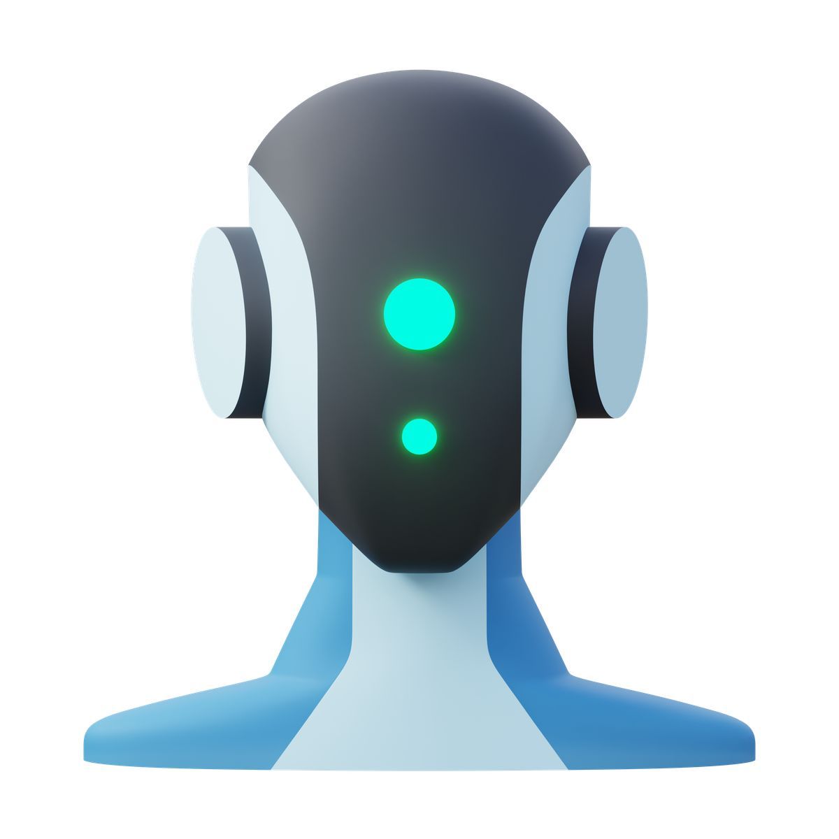 3d fluency スタイル robot blue with two light bulbs アイコン