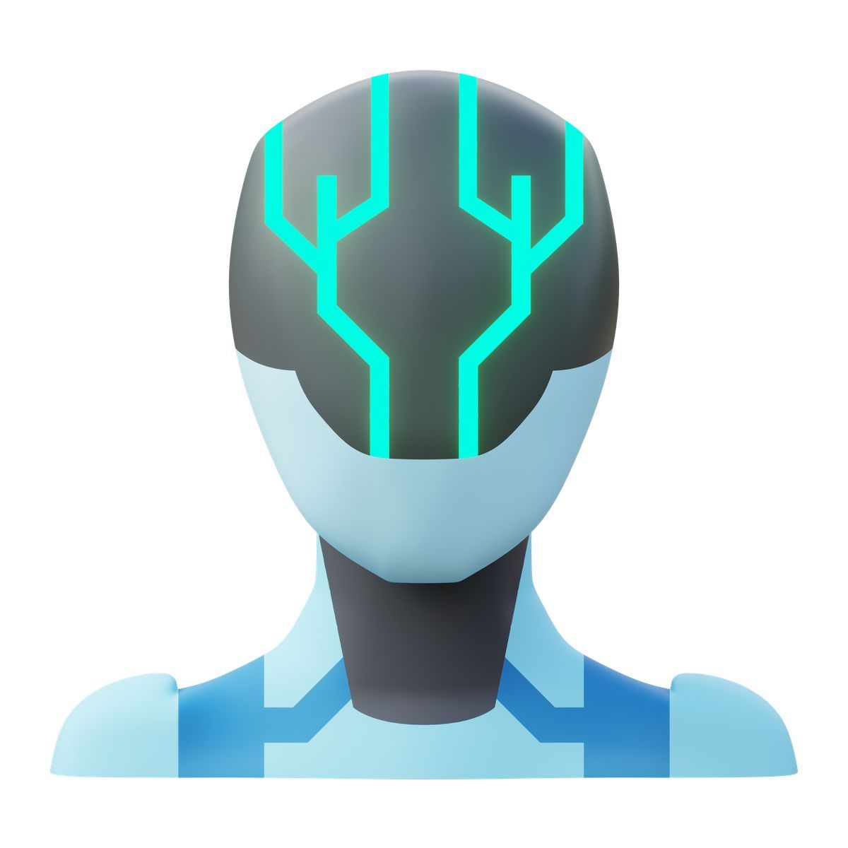 icono robot with two glowing stripes 3d fluency estilo