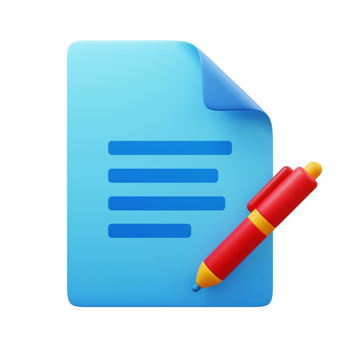 3d fluency style signing a document icon