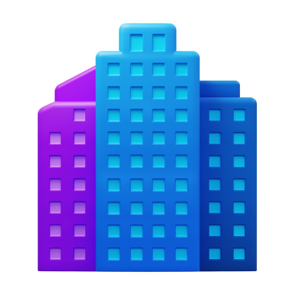 3d fluency style grattacieli icon