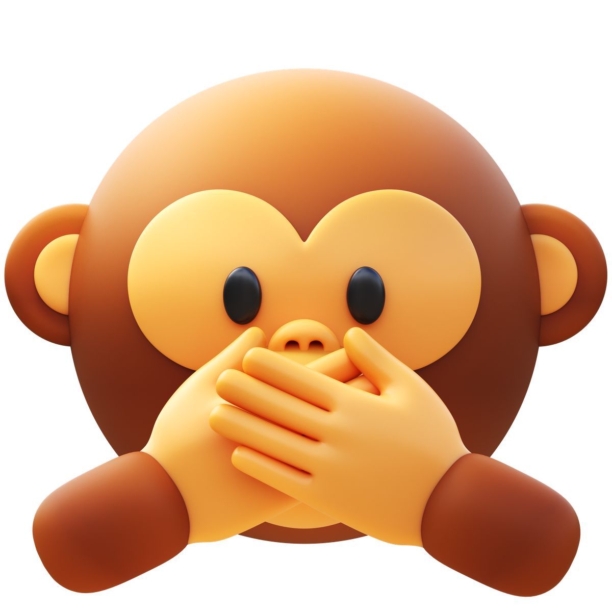3d fluency style speak no evil monkey icon