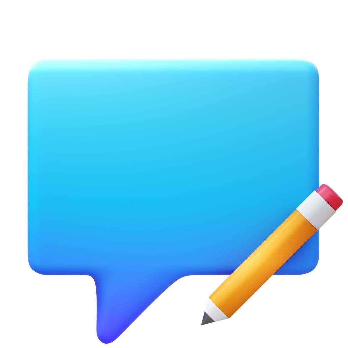 3d fluency style bulle de dialogue et crayon icon
