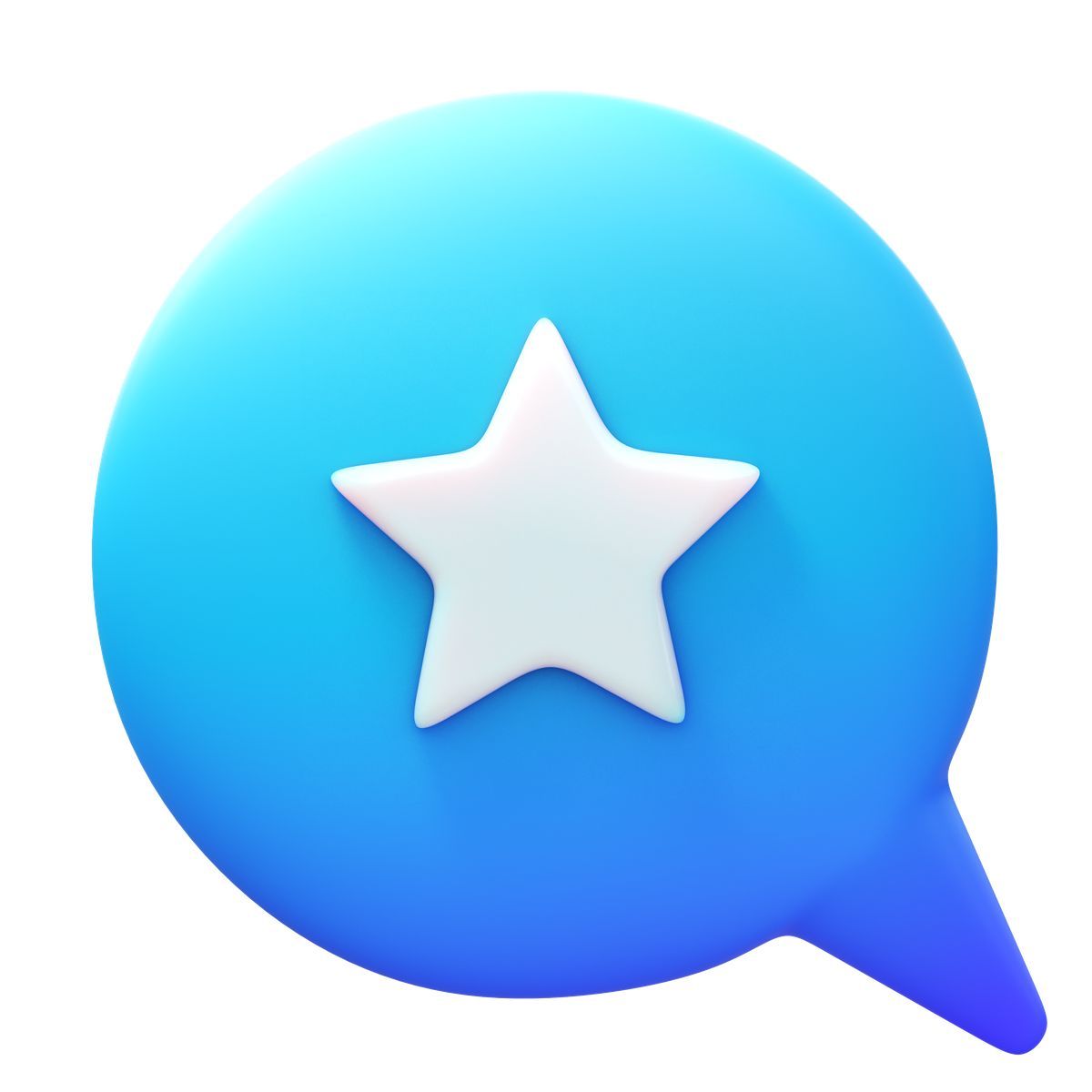 3d fluency style mit sternchen markierte sprechblase icon