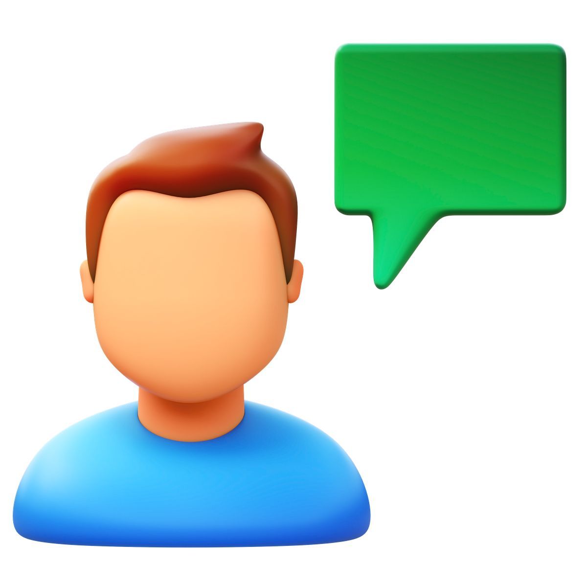 3d fluency style mann spricht icon