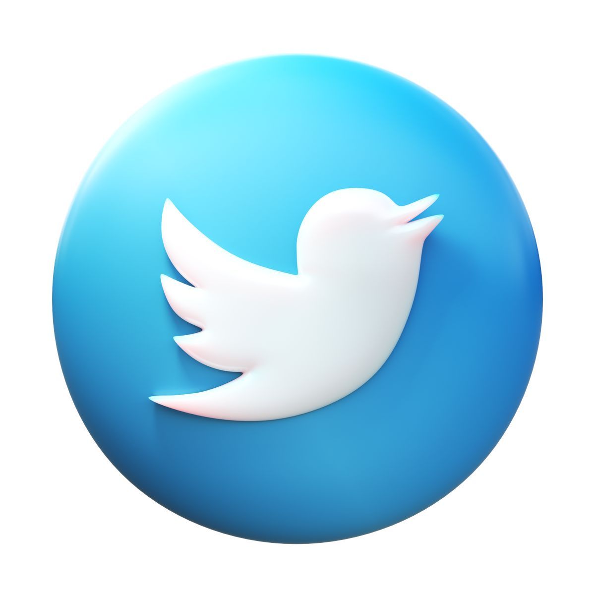 3d fluency style twitter dentro de um círculo icon