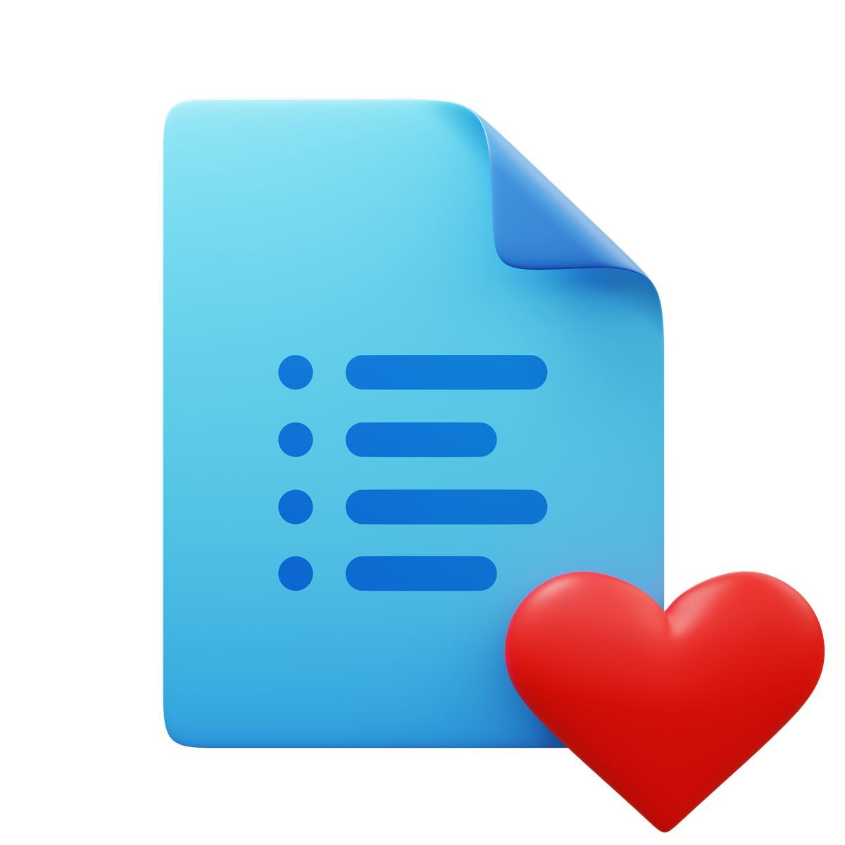 3d fluency style lista de deseos icon