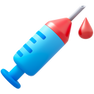 Syringe with a drop of blood icon
