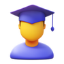 3D Icon eines Studenten für die Bachelorarbeit