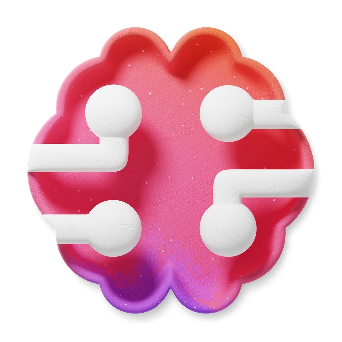 3d fluent style 3d artificial brain with circuitry icon