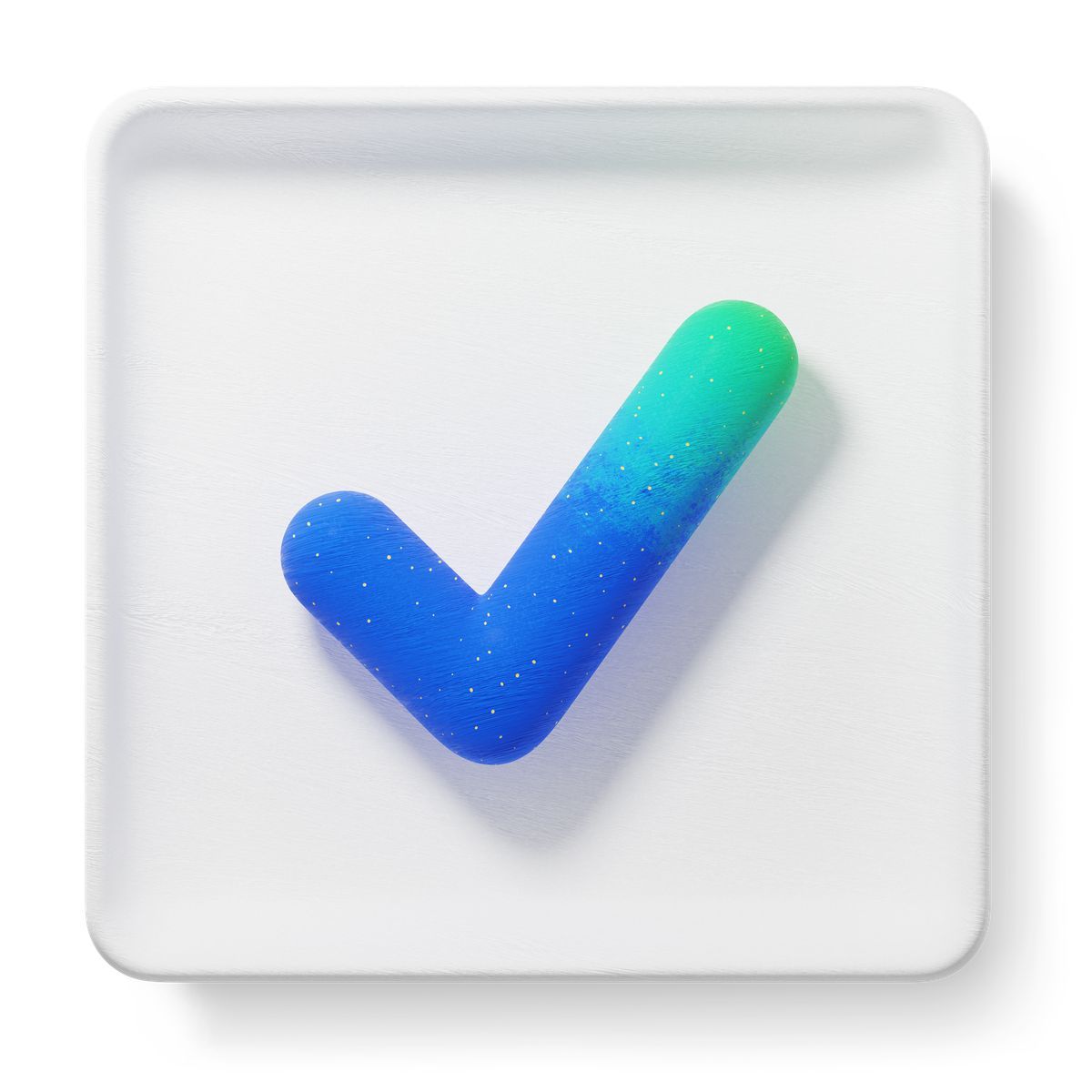 3d fluent style 3d checked box icon