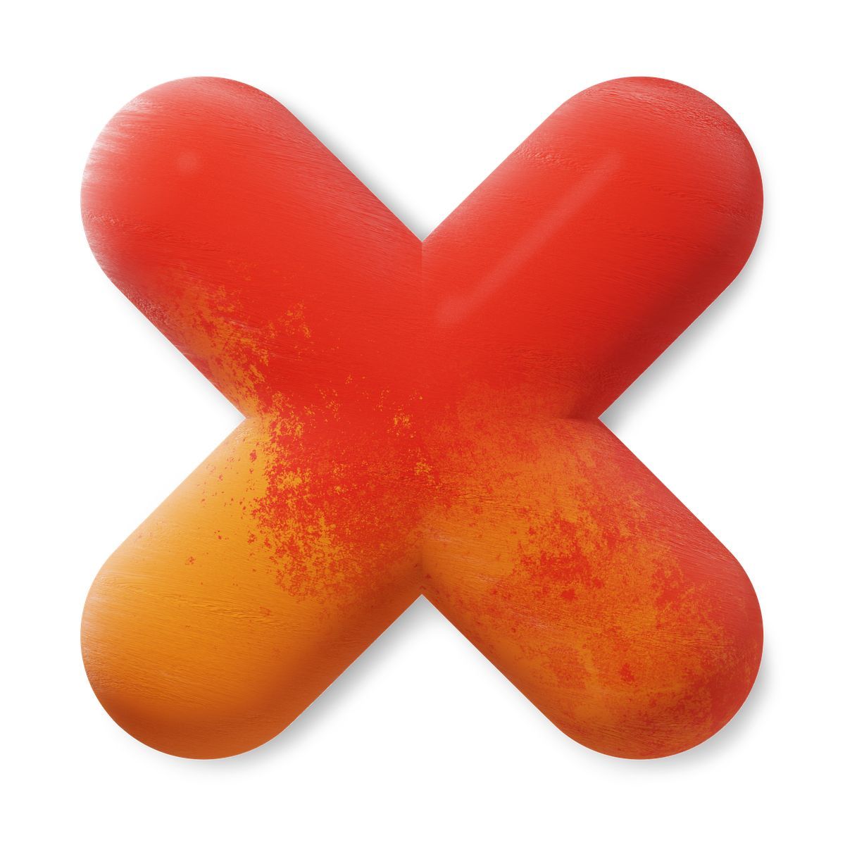 3d fluent style 3d colorful cross or x sign icon