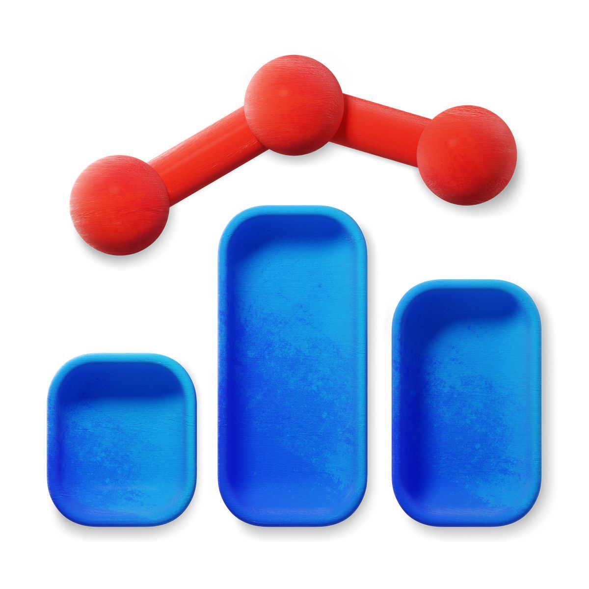 3d fluent style 3d combined chart icon
