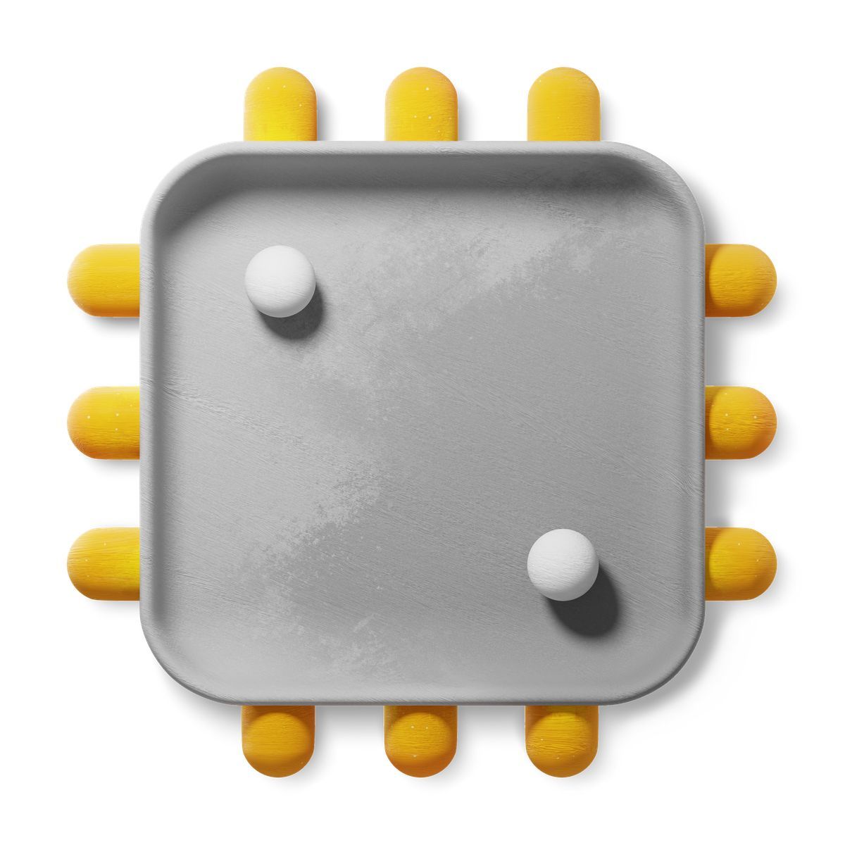 3d fluent style 3d grey processor icon