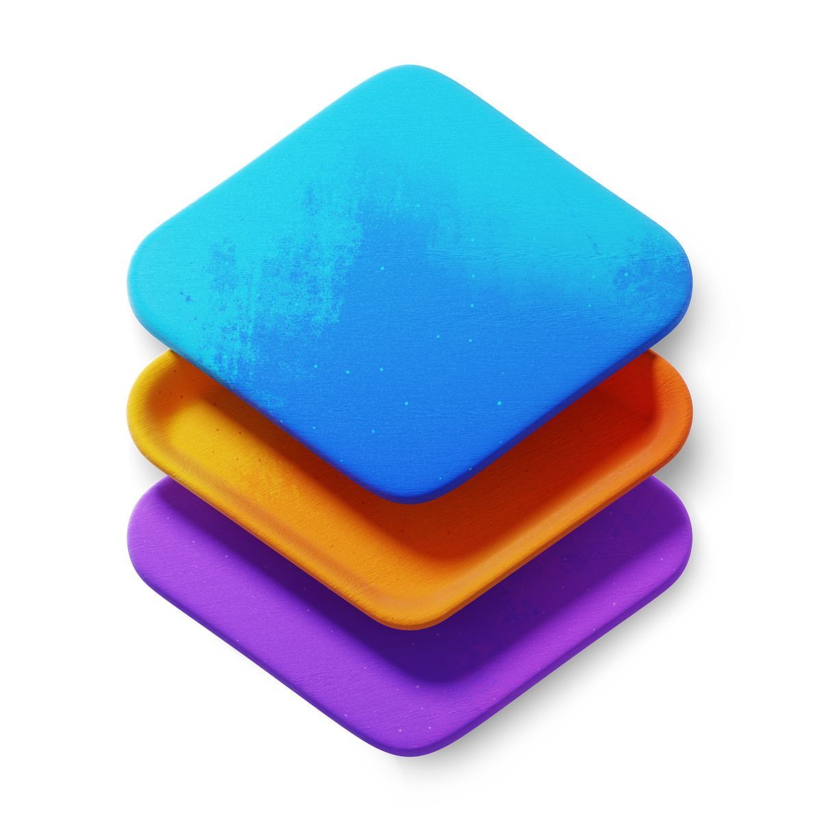 3d fluent style abstract colorful layers icon icon