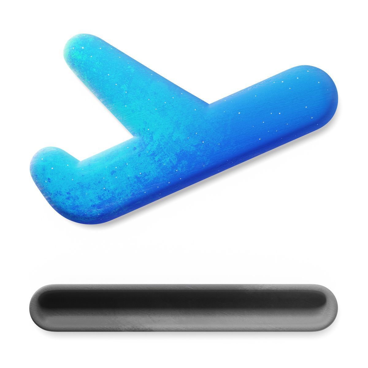 icona airplane departure symbol above runway bar for flight status 3d fluent stile