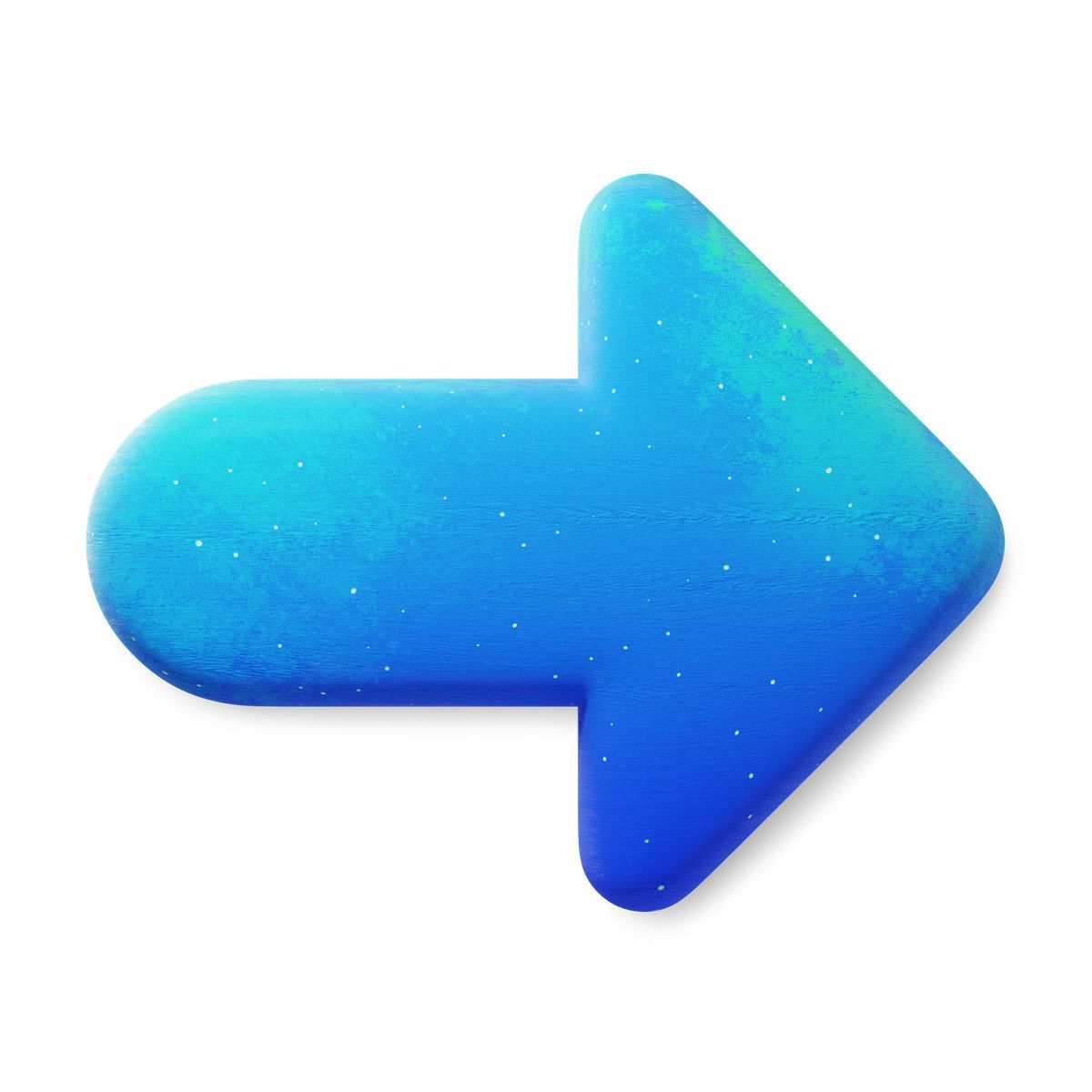 icône arrow blue sign for next step guidance and progress indication 3d fluent style