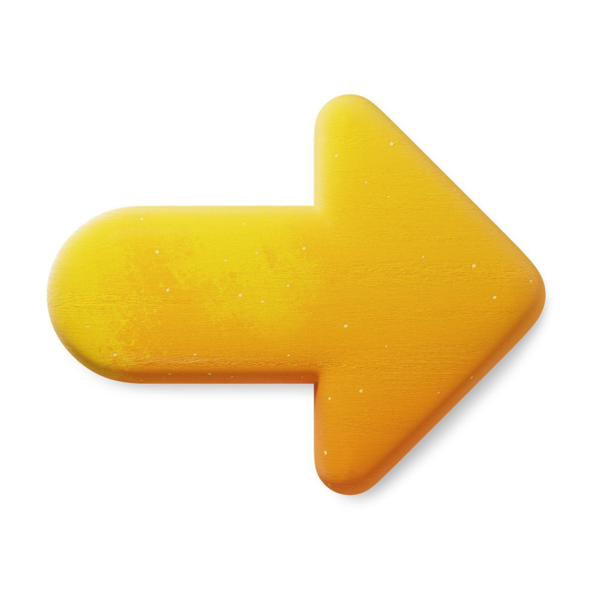 3d fluent 风格 arrow simple yellow shape used for directional signage and instructions 图标