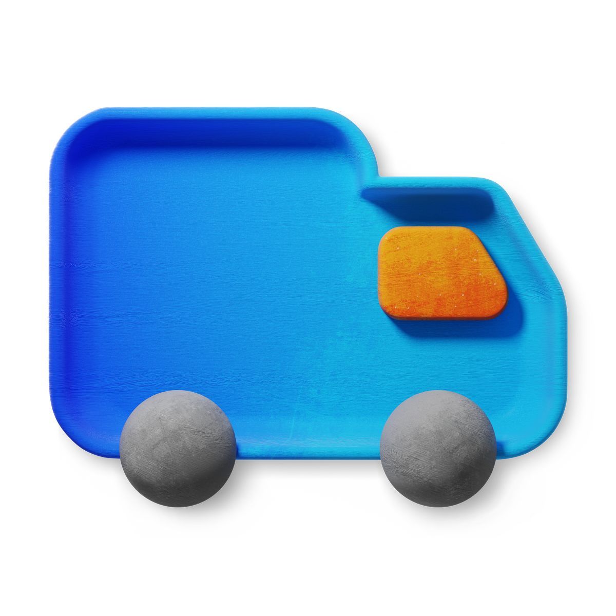 3d fluent style blue delivery truck icon for shipping and logistics services icon