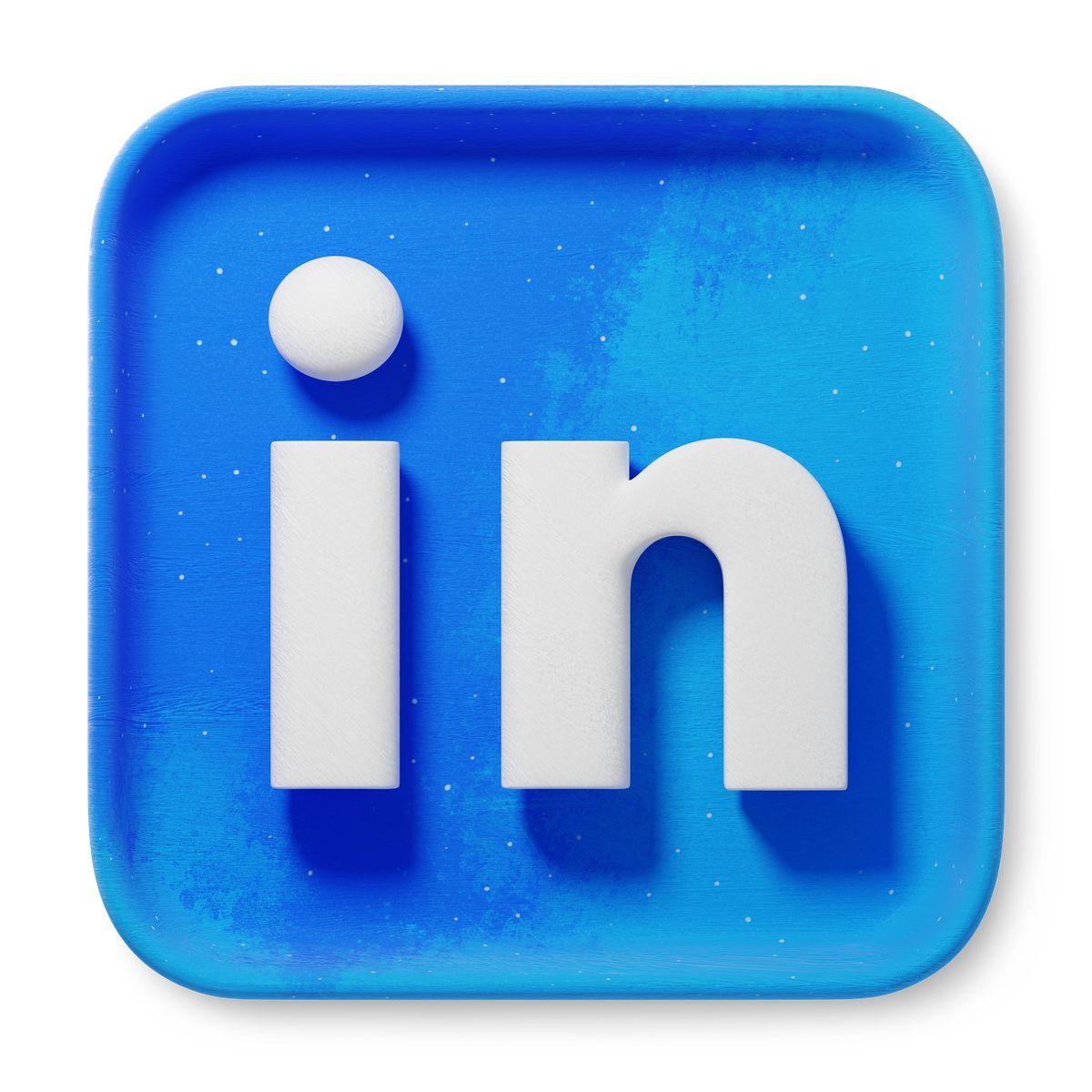 3d fluent style blue professional networking linkedin app logo icon