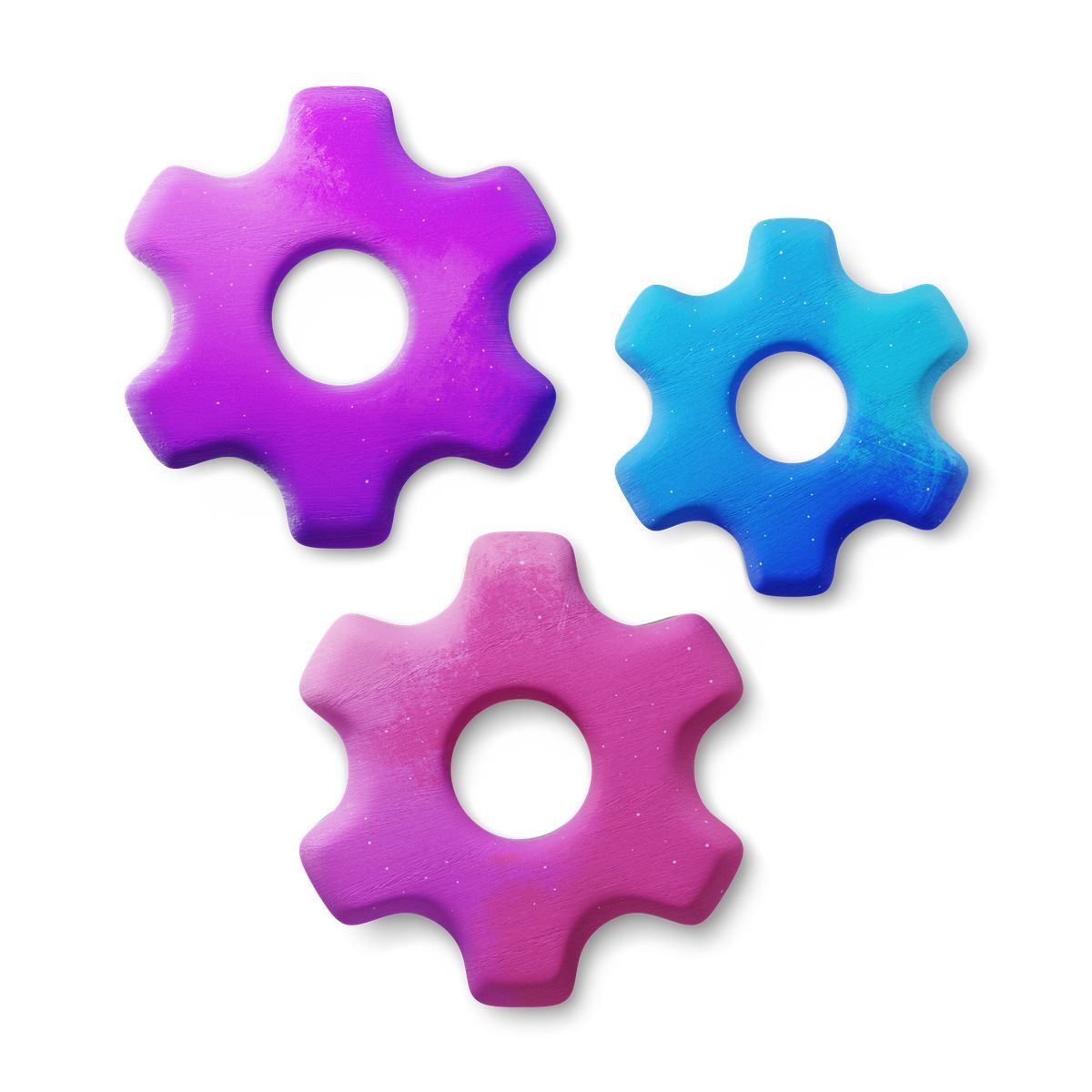 3d fluent style colorful settings gearwheels for process optimization and workflow management icon