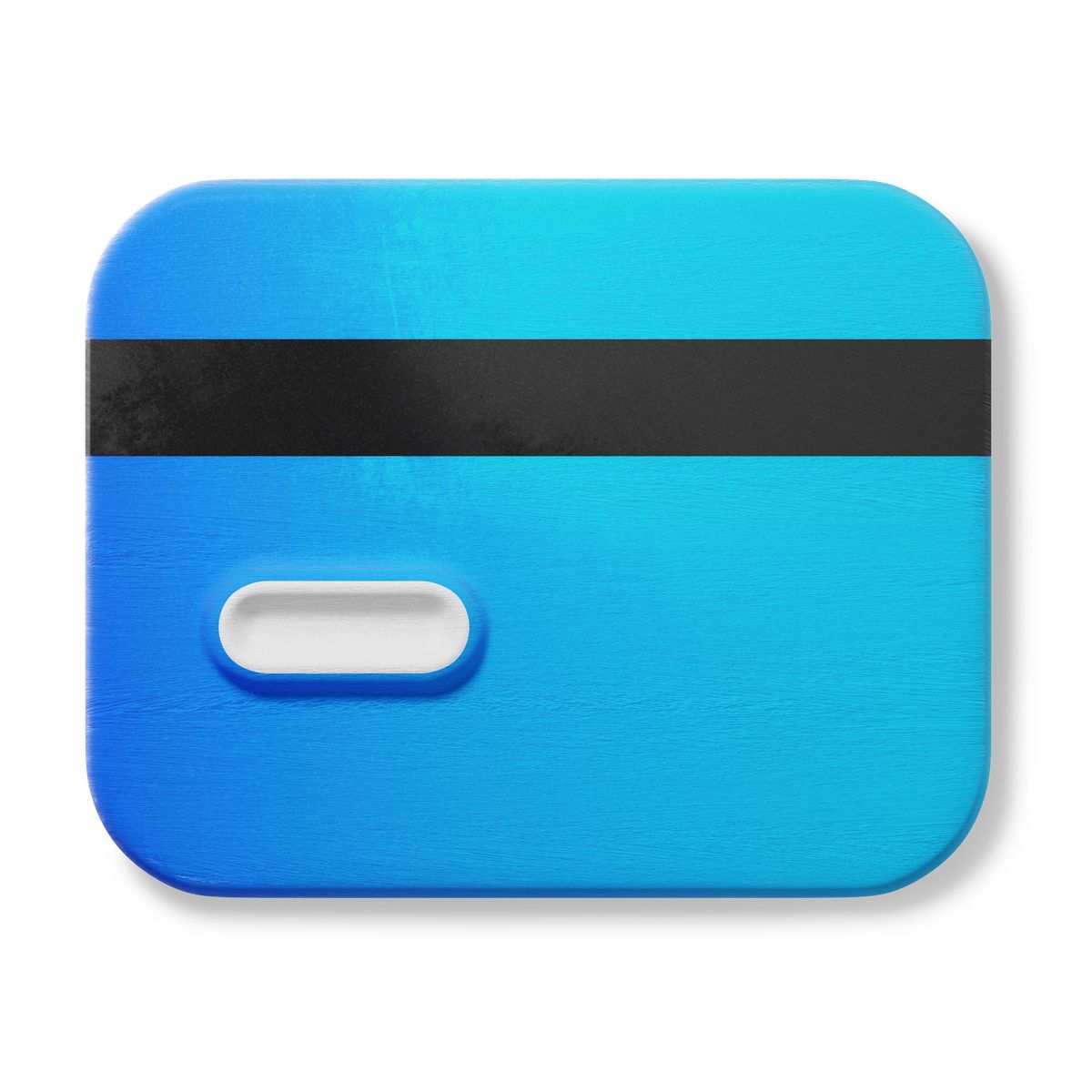 3d fluent 风格 credit card backside showing black stripe and rectangular slot shape 图标